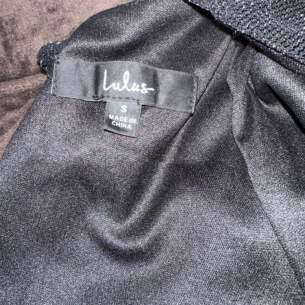 Lulu's Shimmering Black Evening Dress - Picture 2 of 4